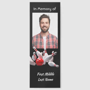 Memorial Keepsake Bowling Bowler Bookmarks