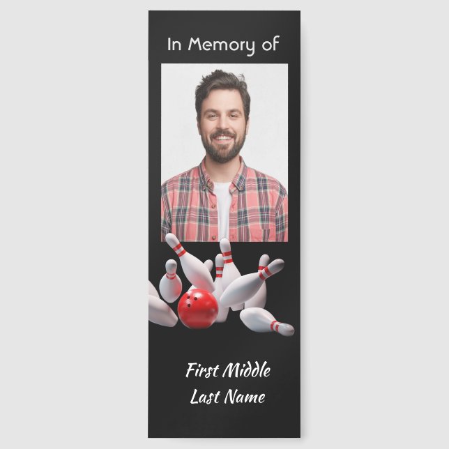  Memorial Keepsake Bowling Bowler Bookmarks (Front)