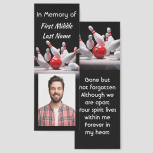 Memorial Keepsake Bowling Bowler  Bookmarks