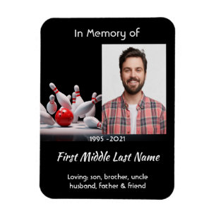 Memorial Keepsake  Bowling Bowler Magnet