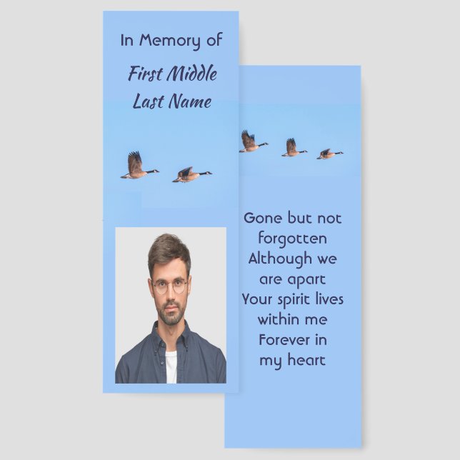 Memorial Keepsake  Canada Goose Outdoors Bookmarks (Front & Back)