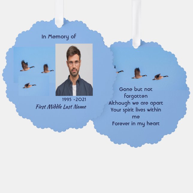  Memorial Keepsake Canada Goose Outdoors Ornament Card (Front/Back)