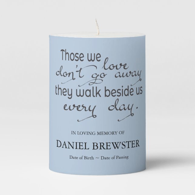 Memorial Keepsake Candle | Those We Love -Blue (Front)