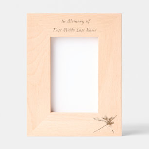 Memorial Keepsake Card Dragonfly Dewdrops Engraved Frames