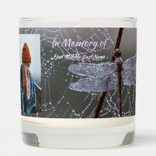 Memorial Keepsake Card Dragonfly Dewdrops Scented Candle