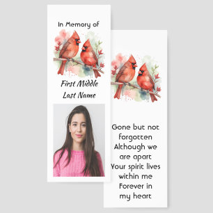 Memorial Keepsake Cardinal Bird Bookmarks
