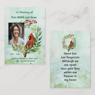 Memorial Keepsake Cardinal Bird Business Card