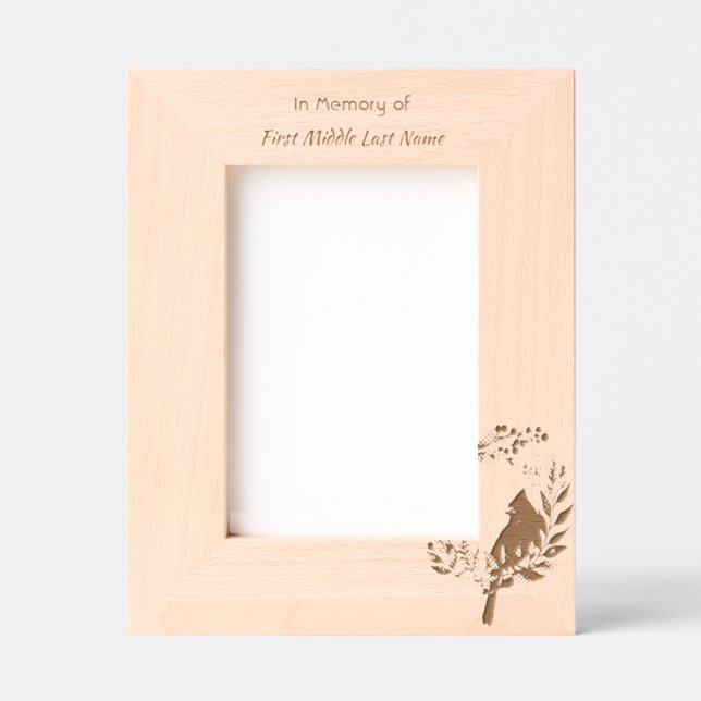 Memorial Keepsake Cardinal Bird Engraved Frames (Front)