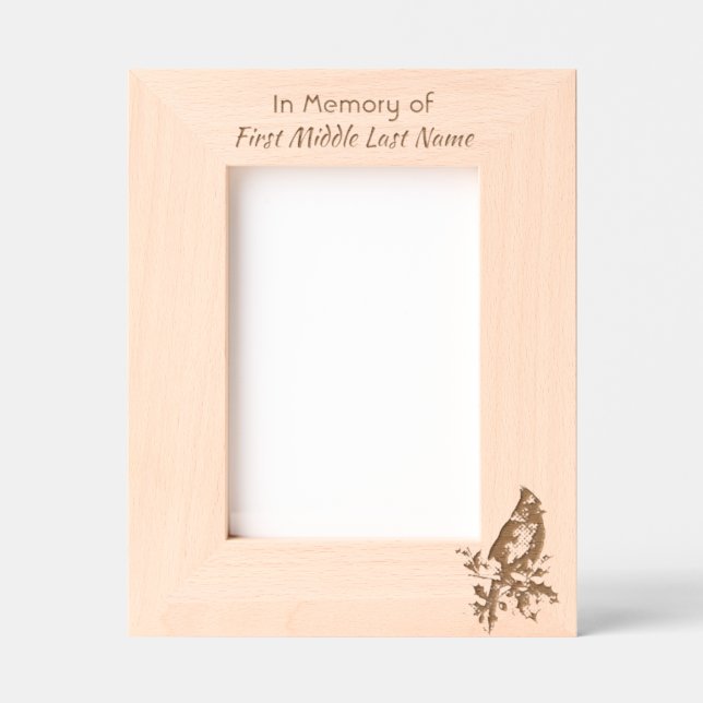 Memorial Keepsake Cardinal Bird Engraved Frames (Front)