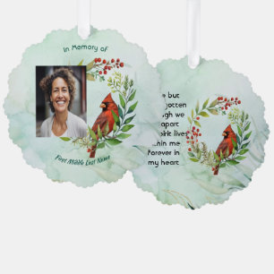 Memorial Keepsake Cardinal Bird Ornament Card