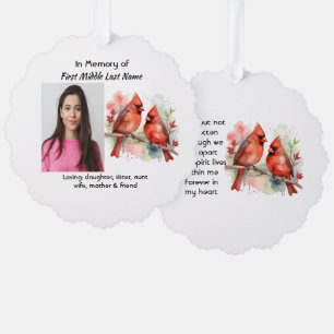 Memorial Keepsake Cardinal Bird Ornament Card
