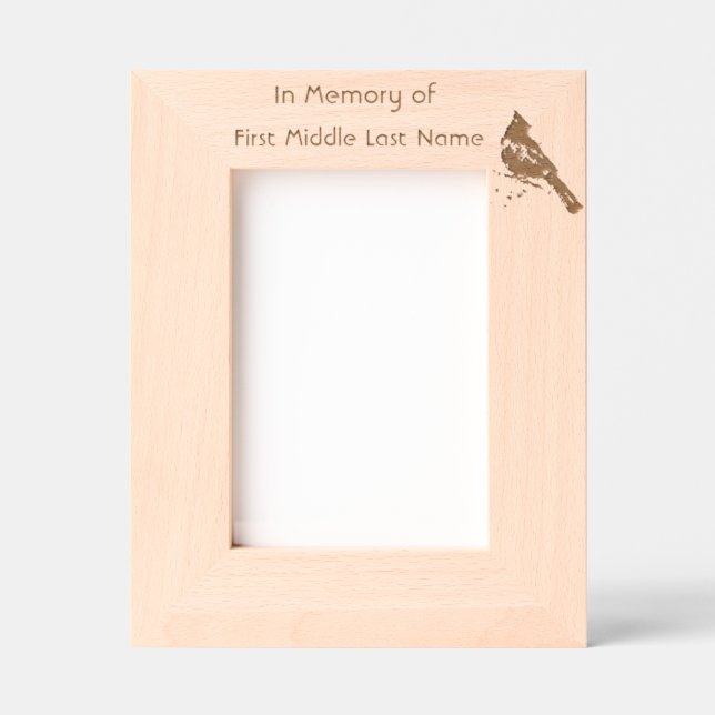  Memorial  Keepsake Cardinal Red Bird  Engraved Frames (Front)