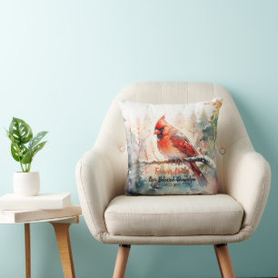 Memorial Keepsake Cardinal Throw Pillow