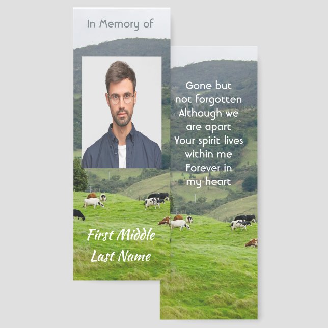  Memorial Keepsake Cattle Farm Landscape Bookmarks (Front & Back)
