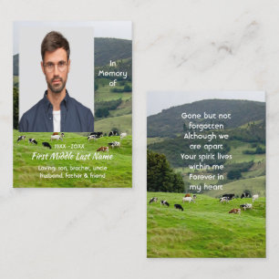 Memorial Keepsake Cattle Farm Landscape Business Card