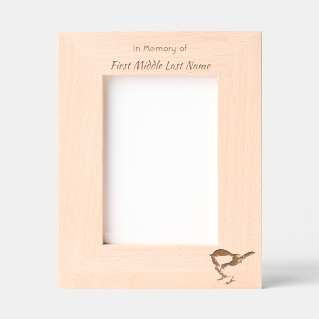 Memorial Keepsake Chickadee Bird Winter  Engraved Frames (Front)