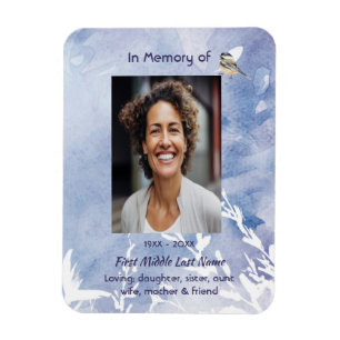 Memorial Keepsake Chickadee Bird Winter Magnet