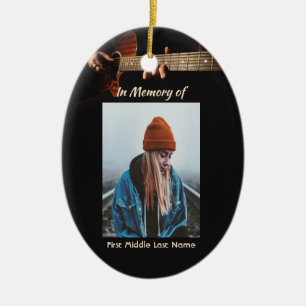 Memorial Keepsake Christian Music Guitar  Ceramic Ornament