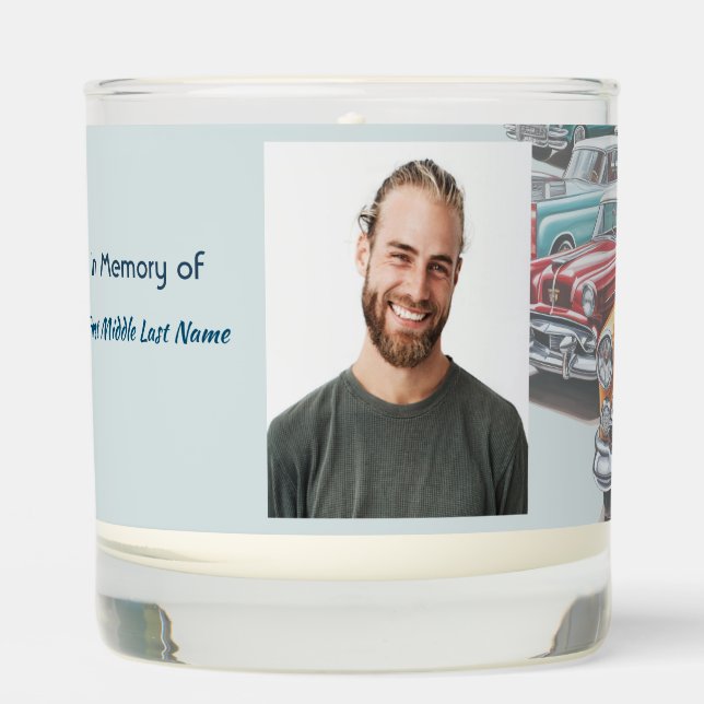 Memorial Keepsake Classic Vintage Car  Scented Candle (Front)