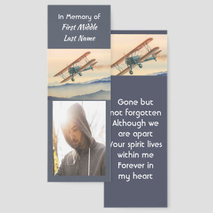 Memorial Keepsake  Clouds Biplane Sky Bookmarks