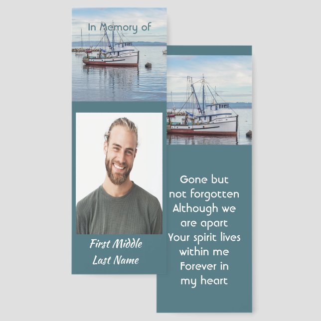 Memorial Keepsake Commercial Fisherman Bookmarks (Front & Back)