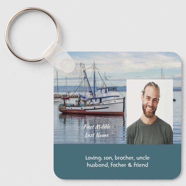 Memorial Keepsake Commercial Fisherman Keychain (Front)