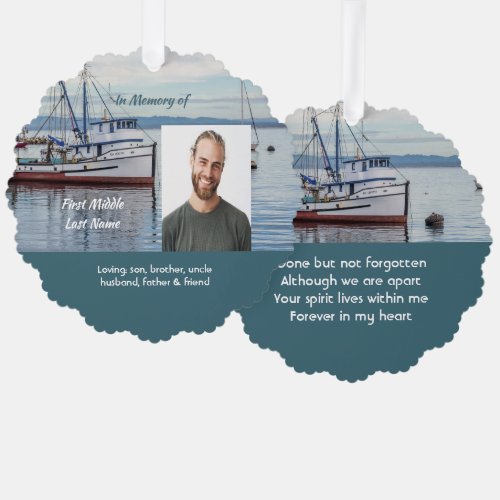 Memorial Keepsake Commercial Fisherman Ornament Card