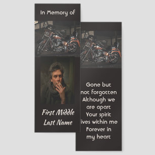 Memorial Keepsake Custom Motorcycle Biker Bookmarks