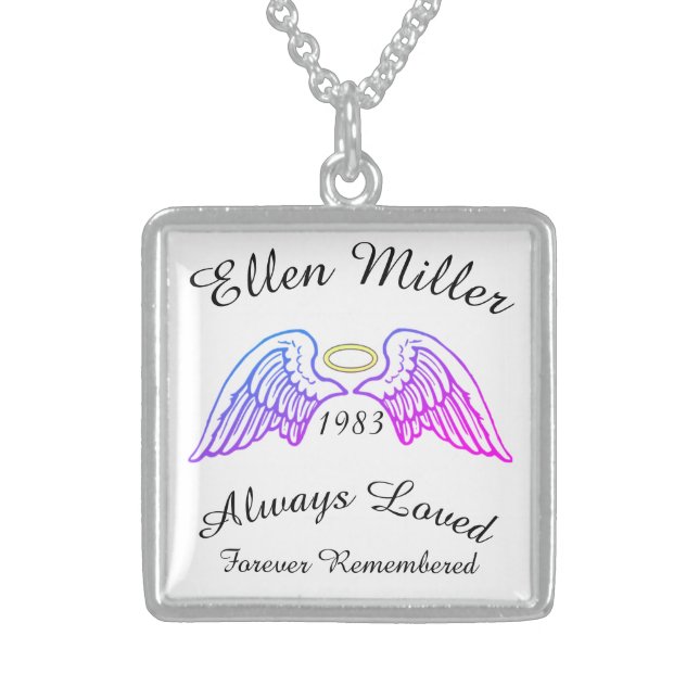 Memorial Keepsake Custom Pendant Lavender Pink (Front)