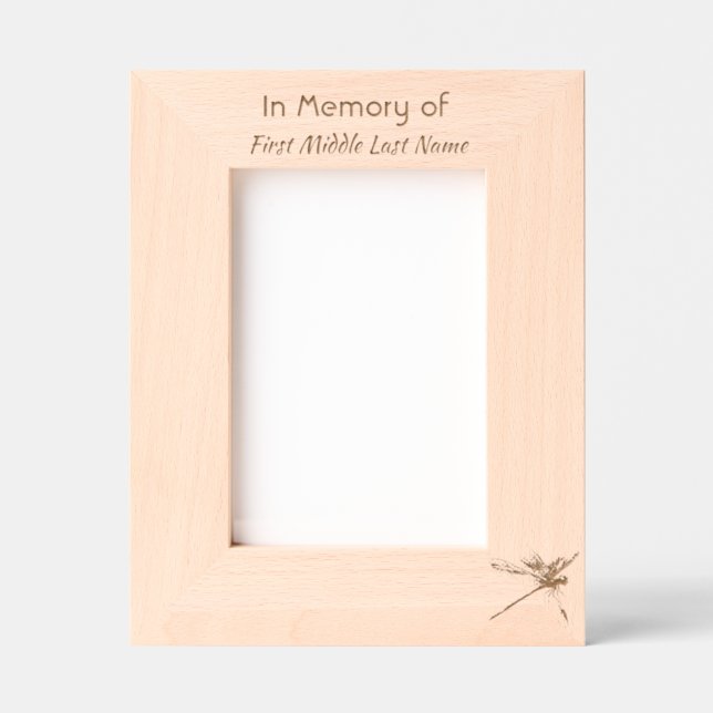 Memorial Keepsake Custom Photo Dragonfly  Engraved Frames (Front)