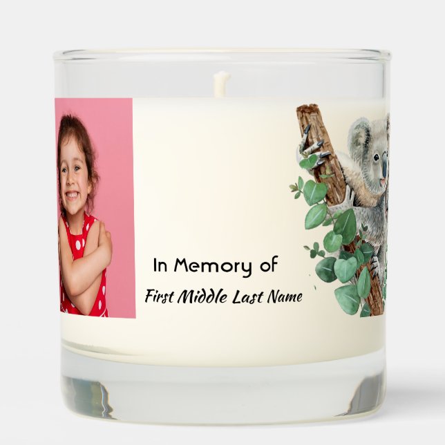  Memorial Keepsake Cute Koala Children Scented Candle (Front)