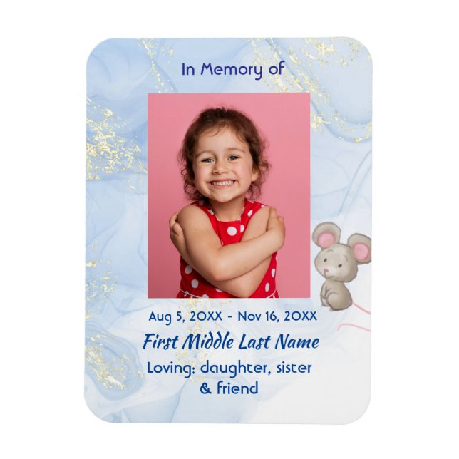 Memorial Keepsake Cute Little Mouse Children   Magnet (Vertical)