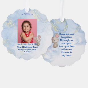 Memorial Keepsake Cute Little Mouse Children Ornament Card