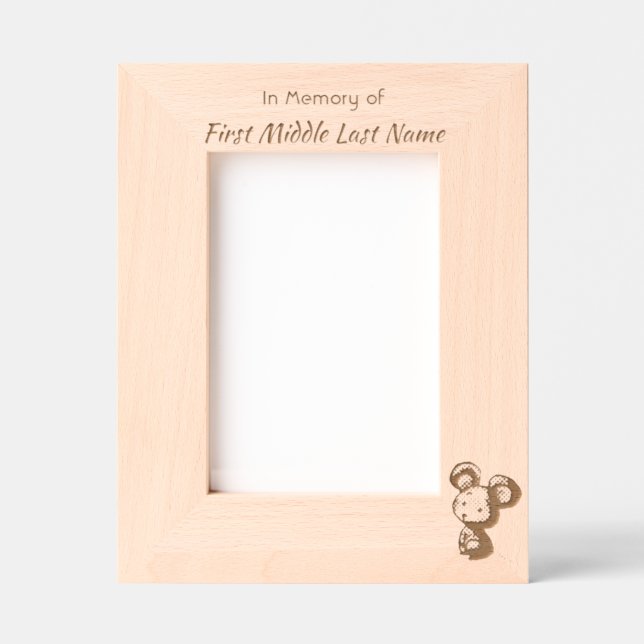 Memorial Keepsake Cute Mouse Children   Engraved Frames (Front)