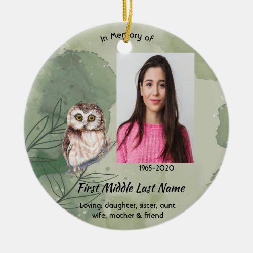 Memorial Keepsake Cute Owl Bird