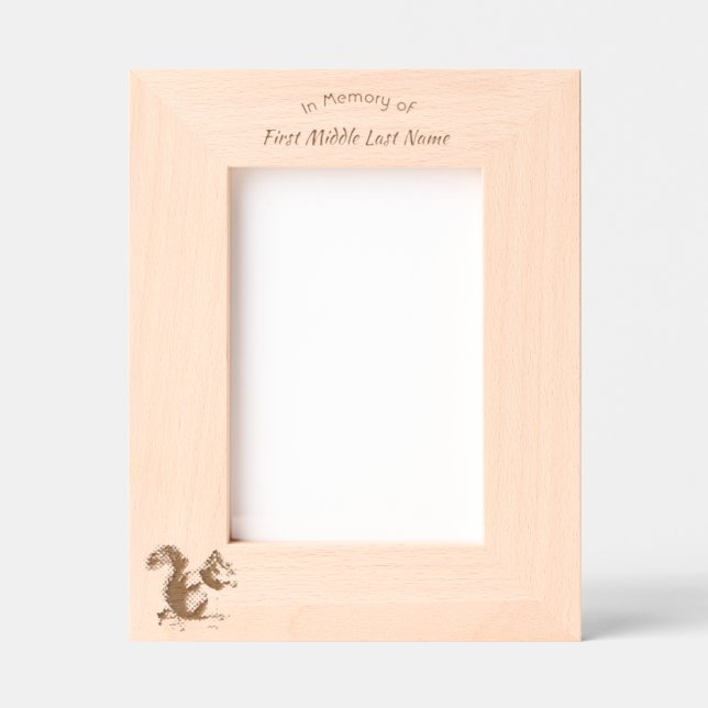 Memorial Keepsake Cute Red Squirrel Engraved Frames (Front)