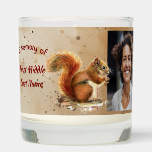 Memorial Keepsake Cute Red Squirrel Scented Candle