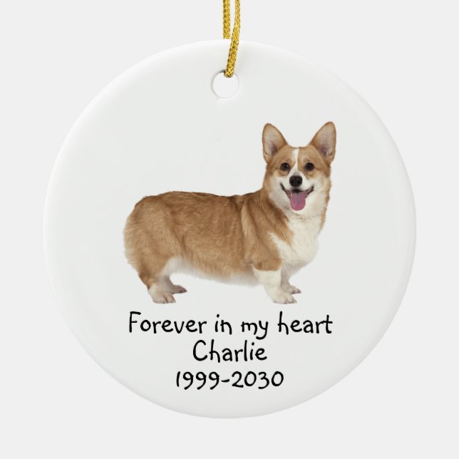 Memorial Keepsake Dog Pet Animal Ceramic Ornament (Front)