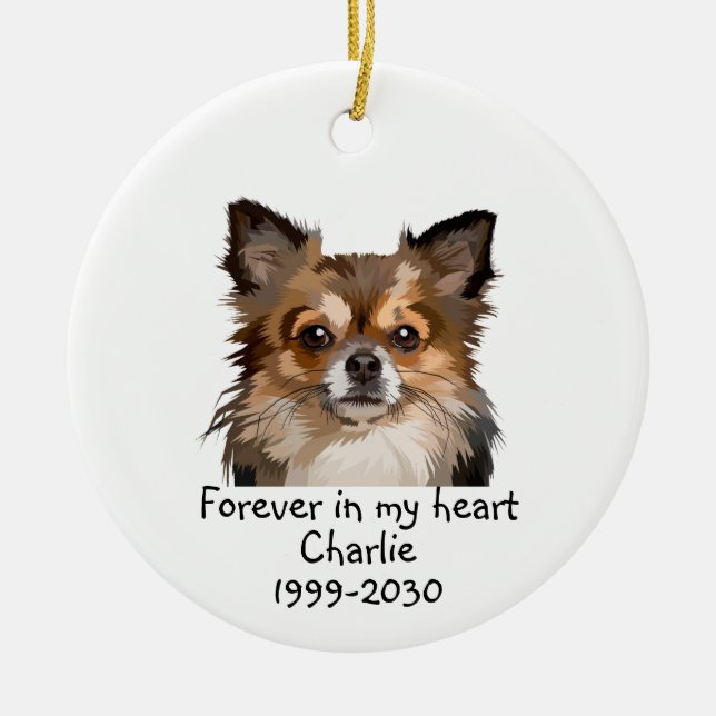 Memorial Keepsake Dog Pet Animal  Ceramic Ornament (Front)