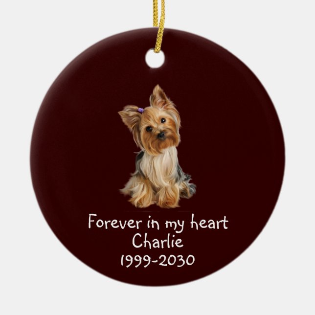 Memorial Keepsake Dog Pet Animal Ceramic Ornament (Front)