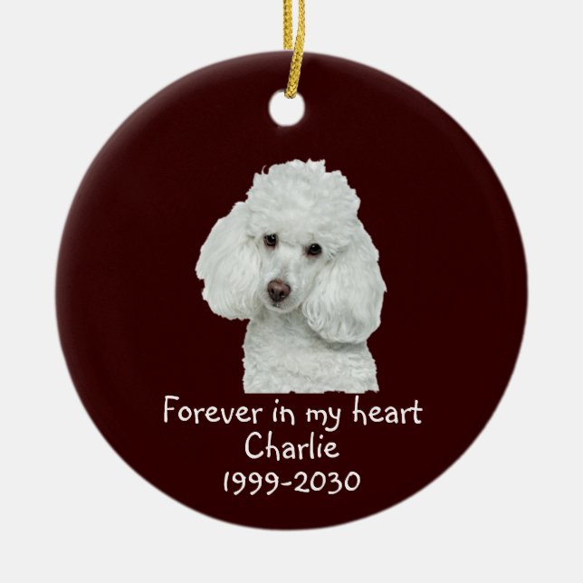 Memorial Keepsake Dog Pet Animal  Ceramic Ornament (Front)