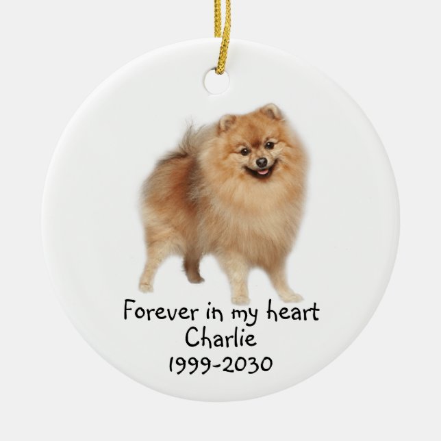Memorial Keepsake Dog Pet Animal  Ceramic Ornament (Front)