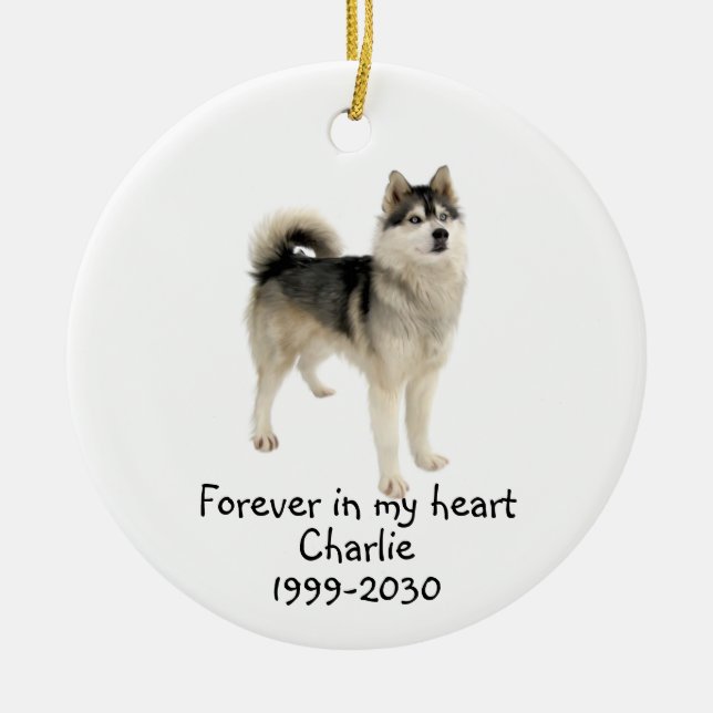 Memorial Keepsake Dog Pet Animal  Ceramic Ornament (Front)