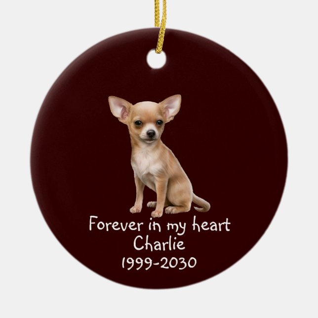 Memorial Keepsake Dog Pet Animal Customize Ceramic Ceramic Ornament (Front)