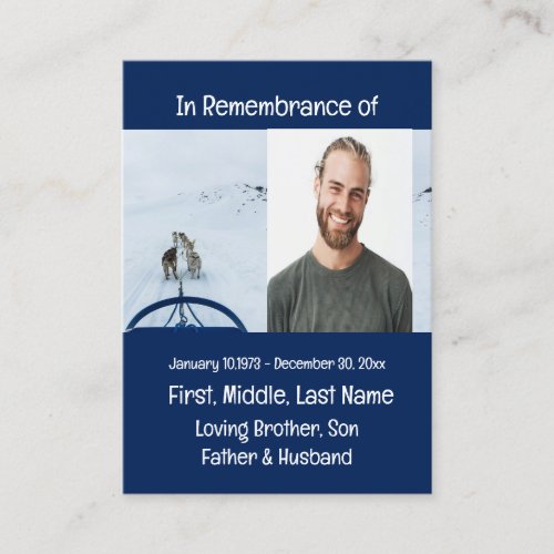 Memorial Keepsake Dog Team Sled Winter sport Business Card