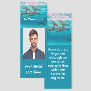 Memorial  Keepsake Dolphins Underwater Ocean Bookmarks