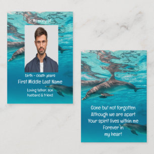 Memorial Keepsake Dolphins Underwater Ocean Business Card