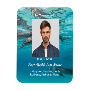 Memorial Keepsake Dolphins Underwater Ocean Magnet