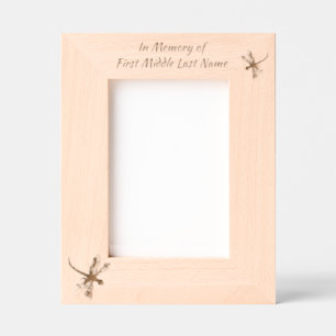 Memorial Keepsake Dragonfly White Flower Engraved Frames