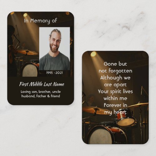 Memorial Keepsake Drummer Drums Band 